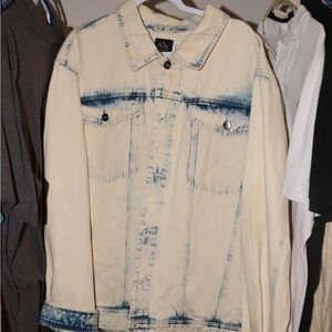 Cream and Blue Denim Jacket